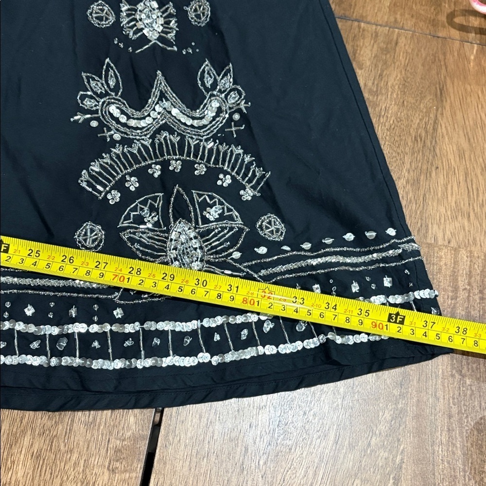DIMRI Sequined boho gypsy skirt size medium. New without tags. Black tan - Picture 8 of 8